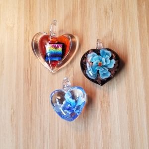 NWOT 3 Glass pendants